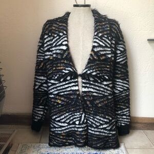 Nicole Sabbattini Rainbow Furry cardigan/ size S